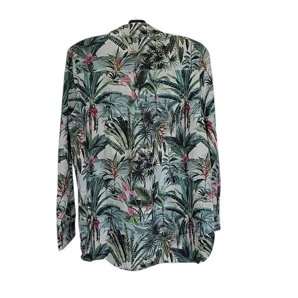 J.McLaughlin Britt Tropical Floral Print Silk Cotton Long Sleeve NWOT Size L - Picture 6 of 16